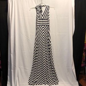 Navy Blue & White Maxi